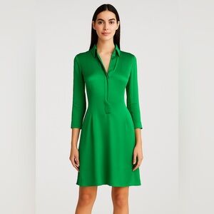 Jil Sander Constance Emerald Green Silk Mini Dress/Size 4-6